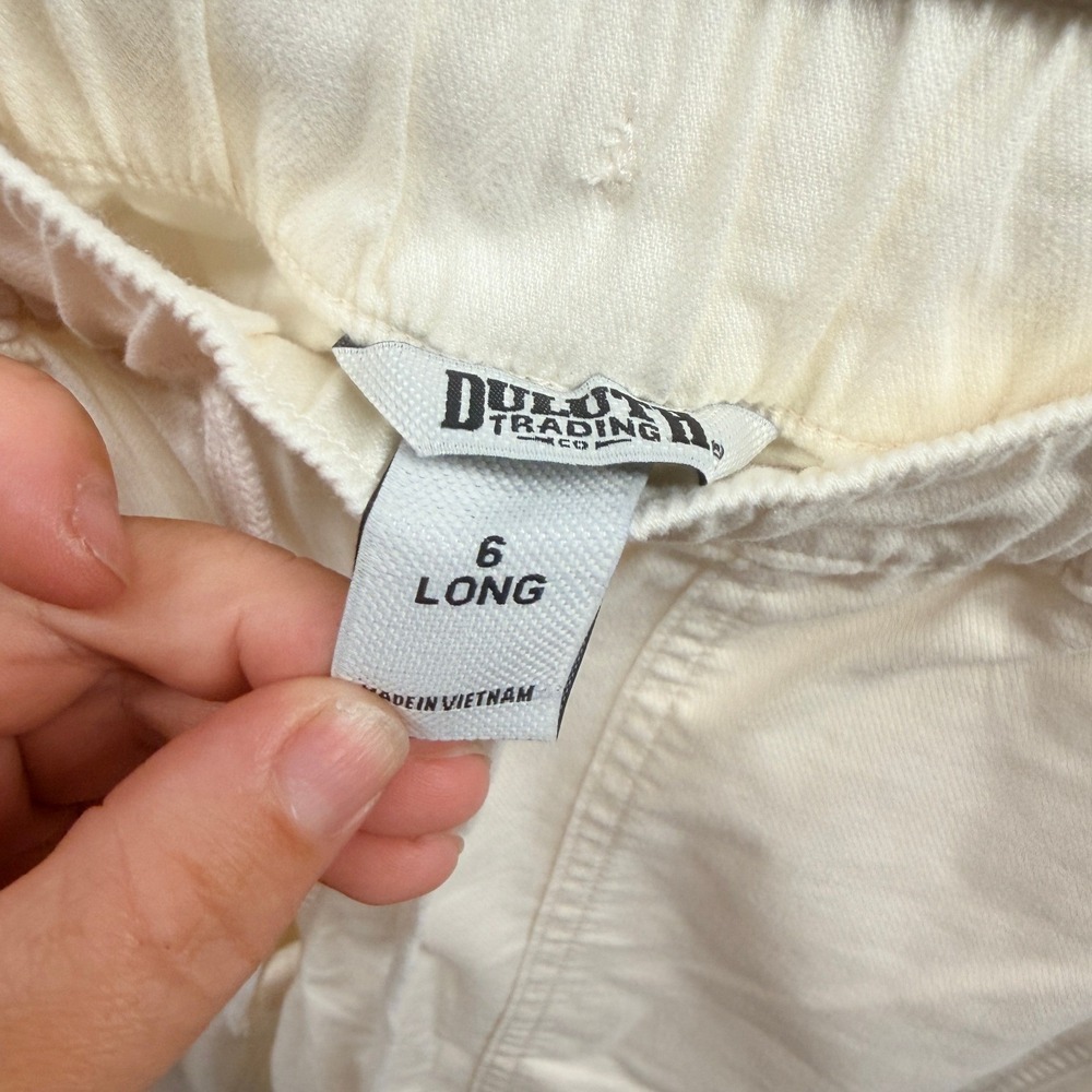 Duluth NEW! Women's Dobby Pull-On Tie Waist Pants In Antique White Sz 6L - Picture 7 of 8